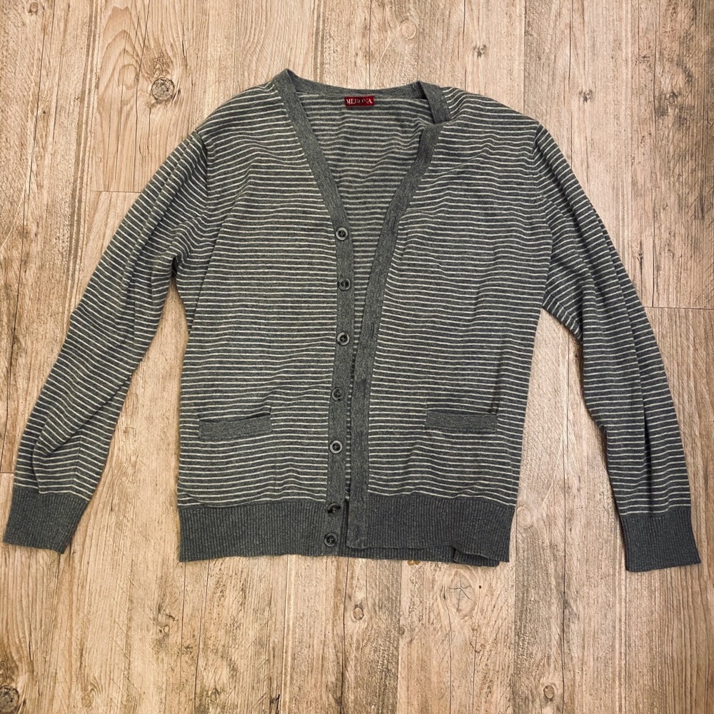 Merona grey striped cardigan